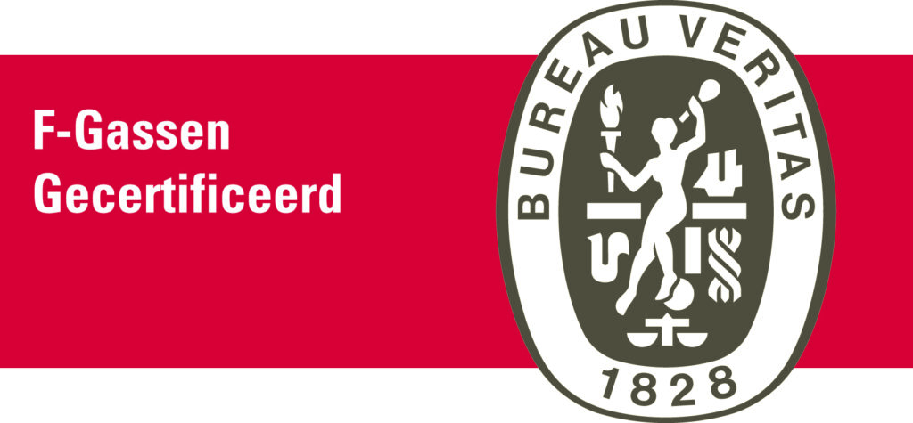 Logo certificering F-Gassen uitgegeven door Bureau Veritas